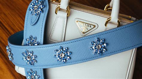 prada flower double strap|Prada mini galleria bag.